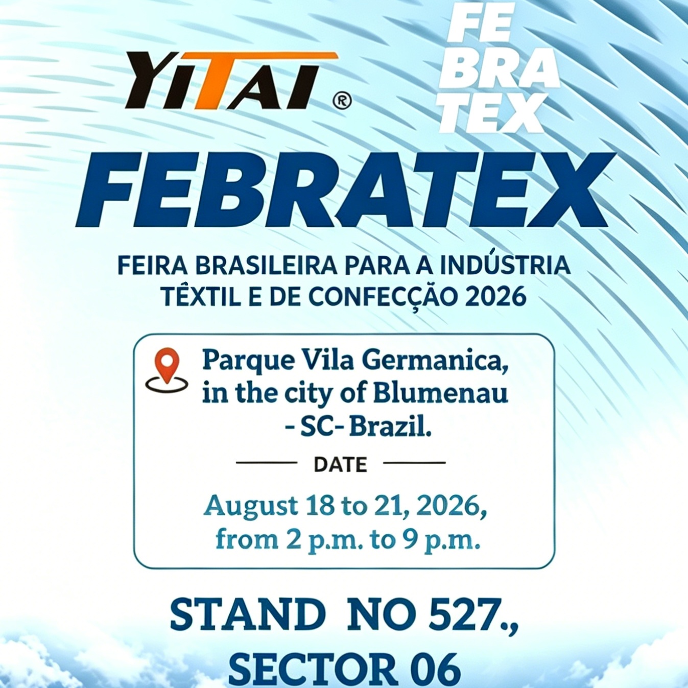 YITAI Textile Machinery | FEBRATEX 2026 Brazil | Weaving Loom & Crochet Machine